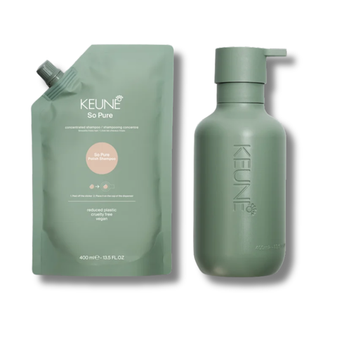 Keune So Pure Polish Shampoo 400 ml + Bottle